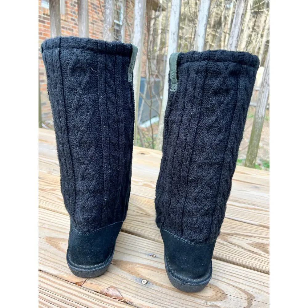 Women's Keen Black Cable Knit tall sweater boots size 9 - Picture 2 of 7